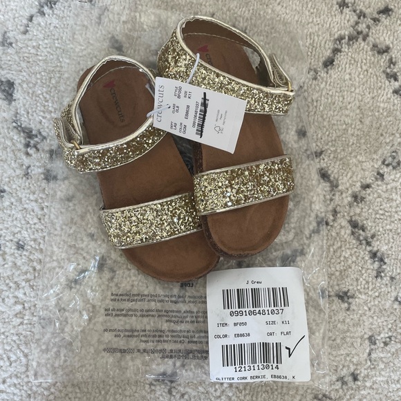 Girls' cork-sole glitter-strap sandals - Picture 4 of 5